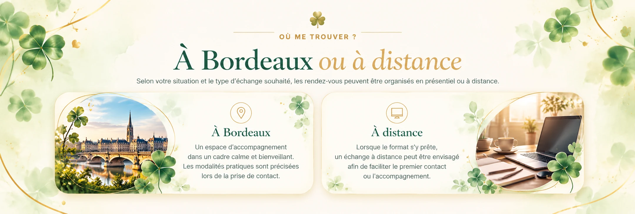 Où me trouver ? À Bordeaux ou à distance