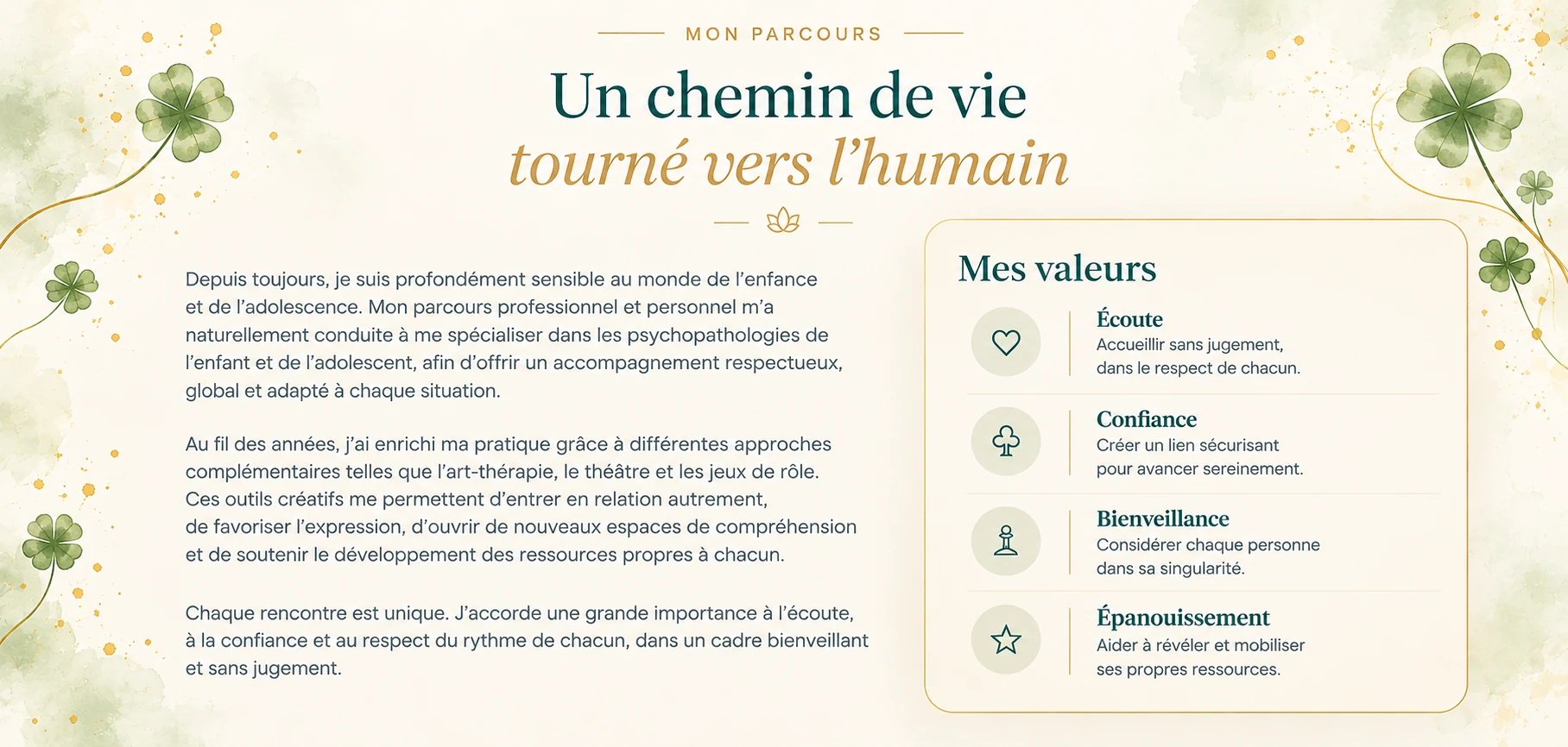 Mon parcours et mes valeurs — Isabelle Chatiliez