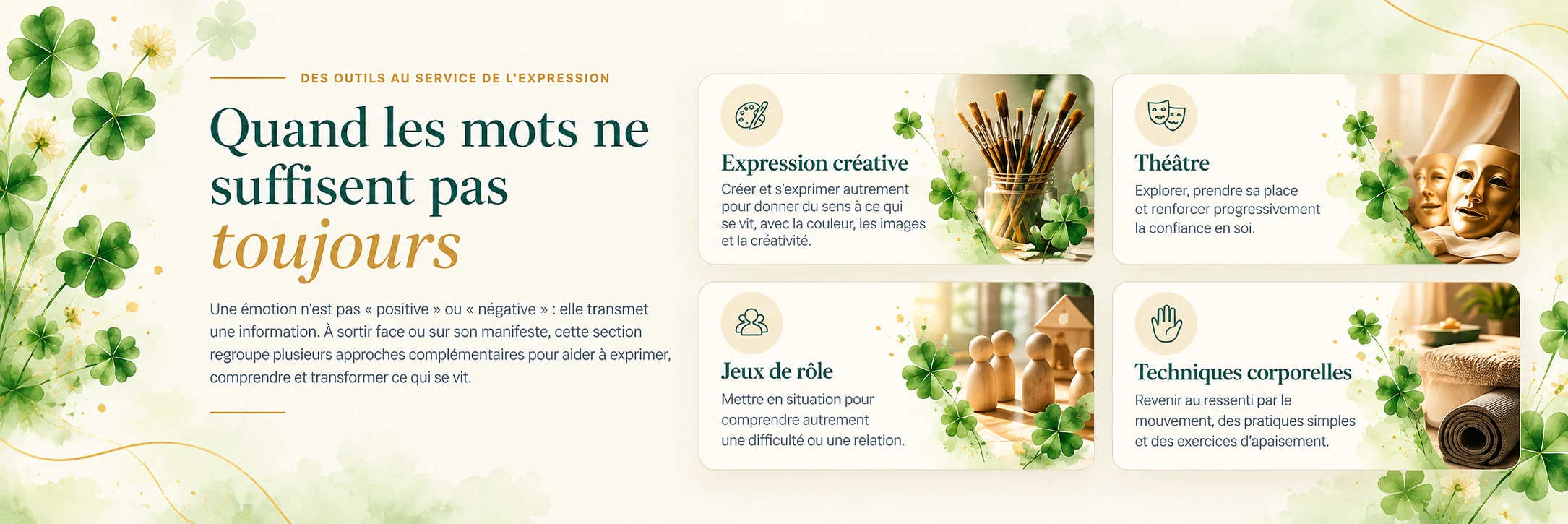 Des outils au service de l’expression — Quand les mots ne suffisent pas toujours