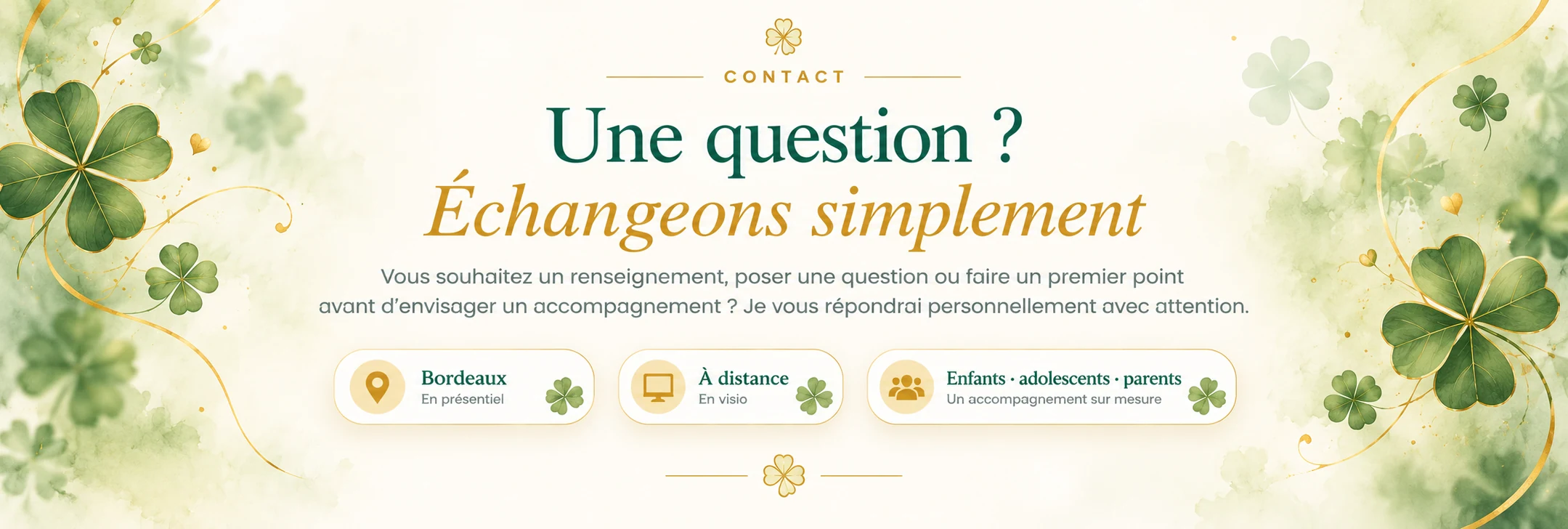 Contact — Une question ? Échangeons simplement
